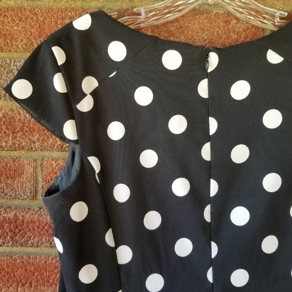 AB Studio Women's Black and White Polka Dot Dress - Picture 11 of 12